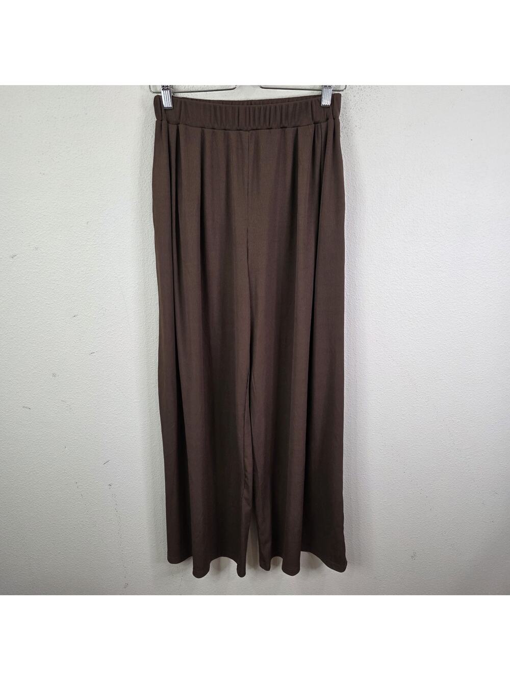 YOZY Wide Leg Pants Size Womens Medium Brown Pull On Wide Leg Palazzo Flowy